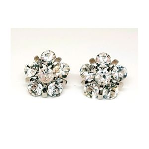 Art Deco Silver & Sparkling Clear CZ Earring.